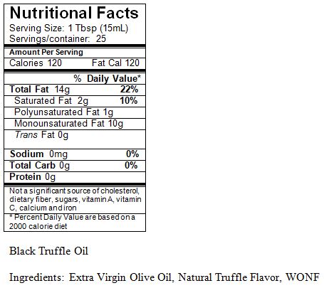 Black Truffle Infused Olive Oil